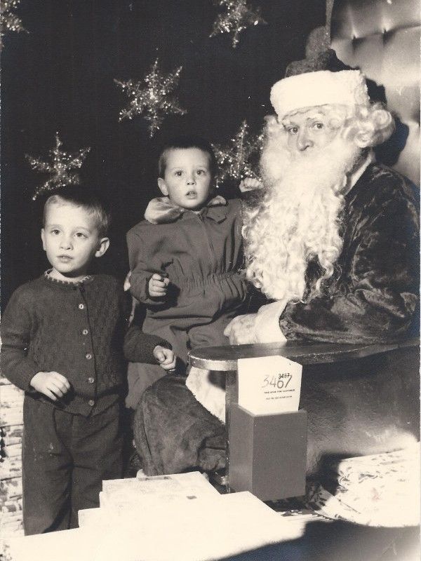 Mickey and Mark with a department store Santa