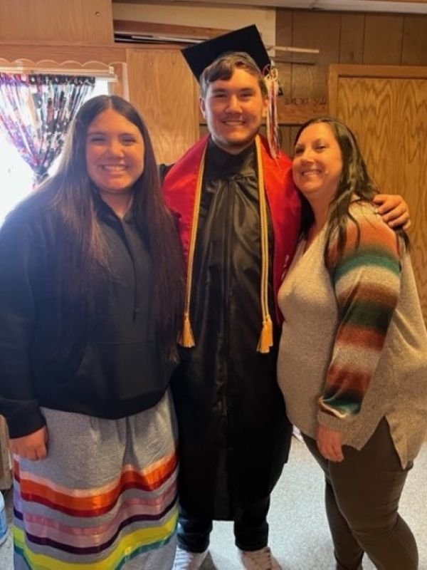 TJ with Adlynn and Kristin at TJ's graduation