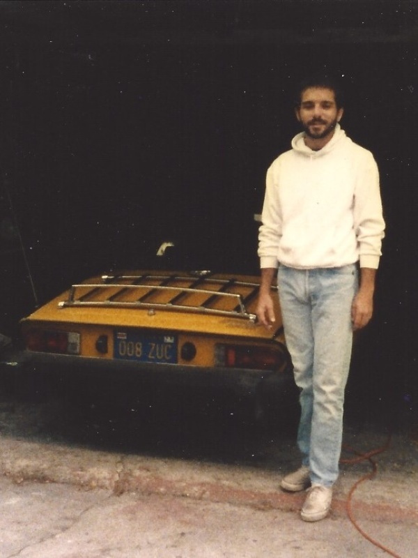 David with his Spitfire in Mark's garage in Redondo Beach