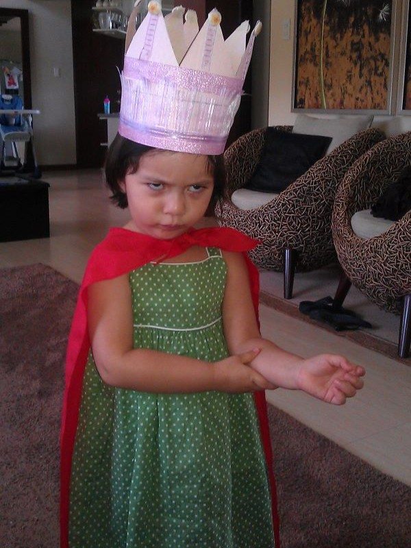 Alba dressed with 'bad' witch expression